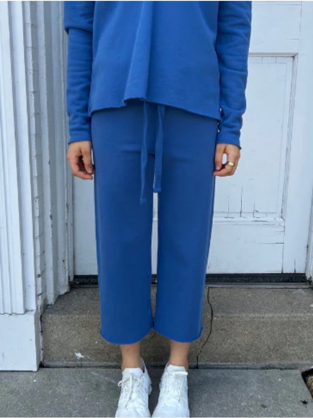 Frank & Eileen Catherine Favorite Cropped Sweatpants Bluebird Medium 100% Cotton
